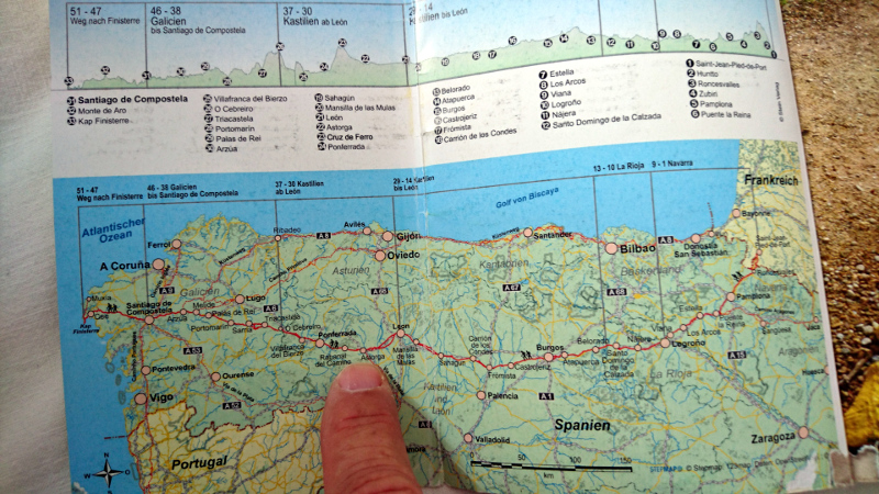 Landkarte vom Camino