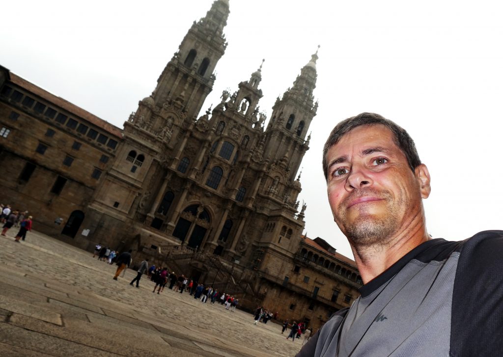 Ankommen vor der Kathedrale in Santiago de Compostela