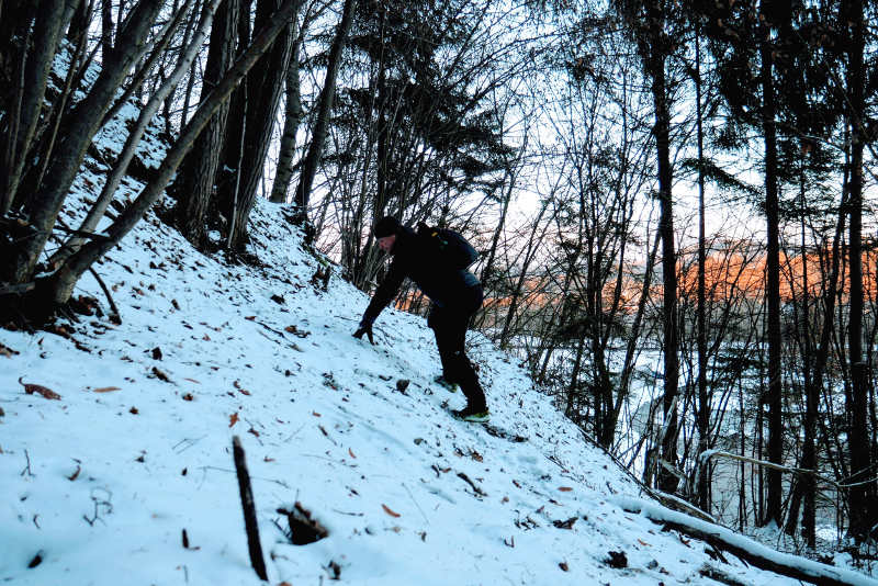 Gehen im Steilhang,
Reha-Training