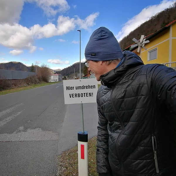 Umdrehen verboten - Schild