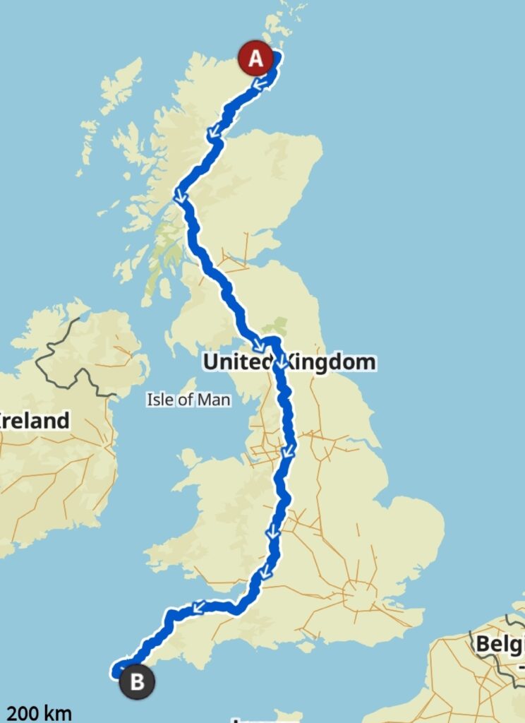 Mission JOGLE, Across Britain